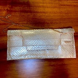 Python Gold Envelope Clutch